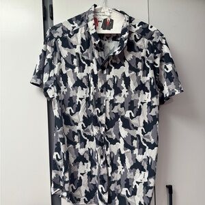 Andrew Christian gray Camouflage Short Sleeve Men's Shirt